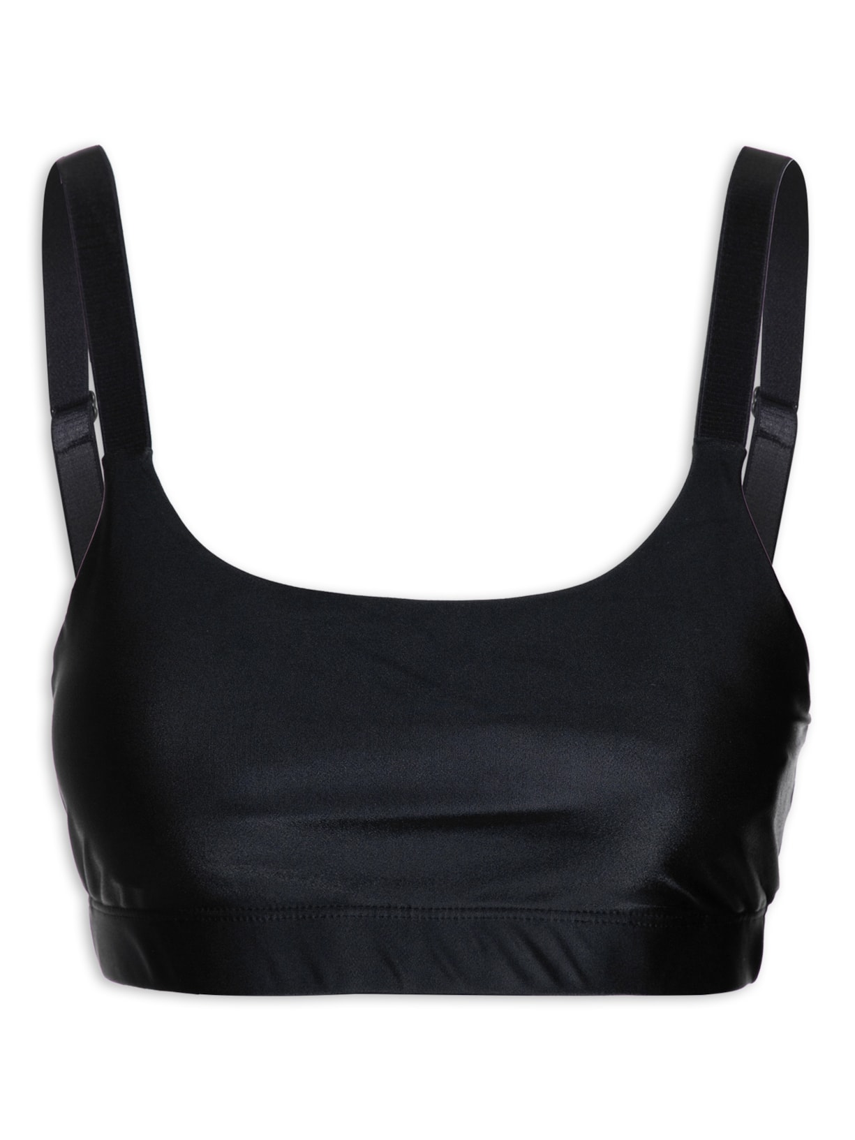 Top Alça Reta Liso Preto Body For Sure