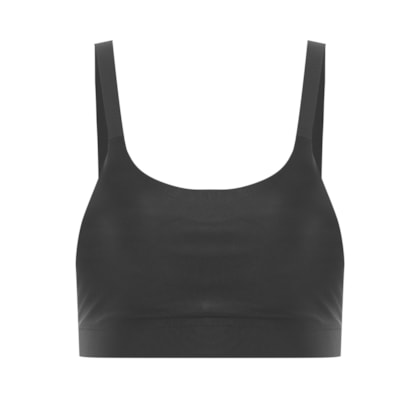 Top Alça Reta Liso - Preto