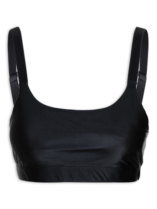 Top Alça Reta Liso - Preto