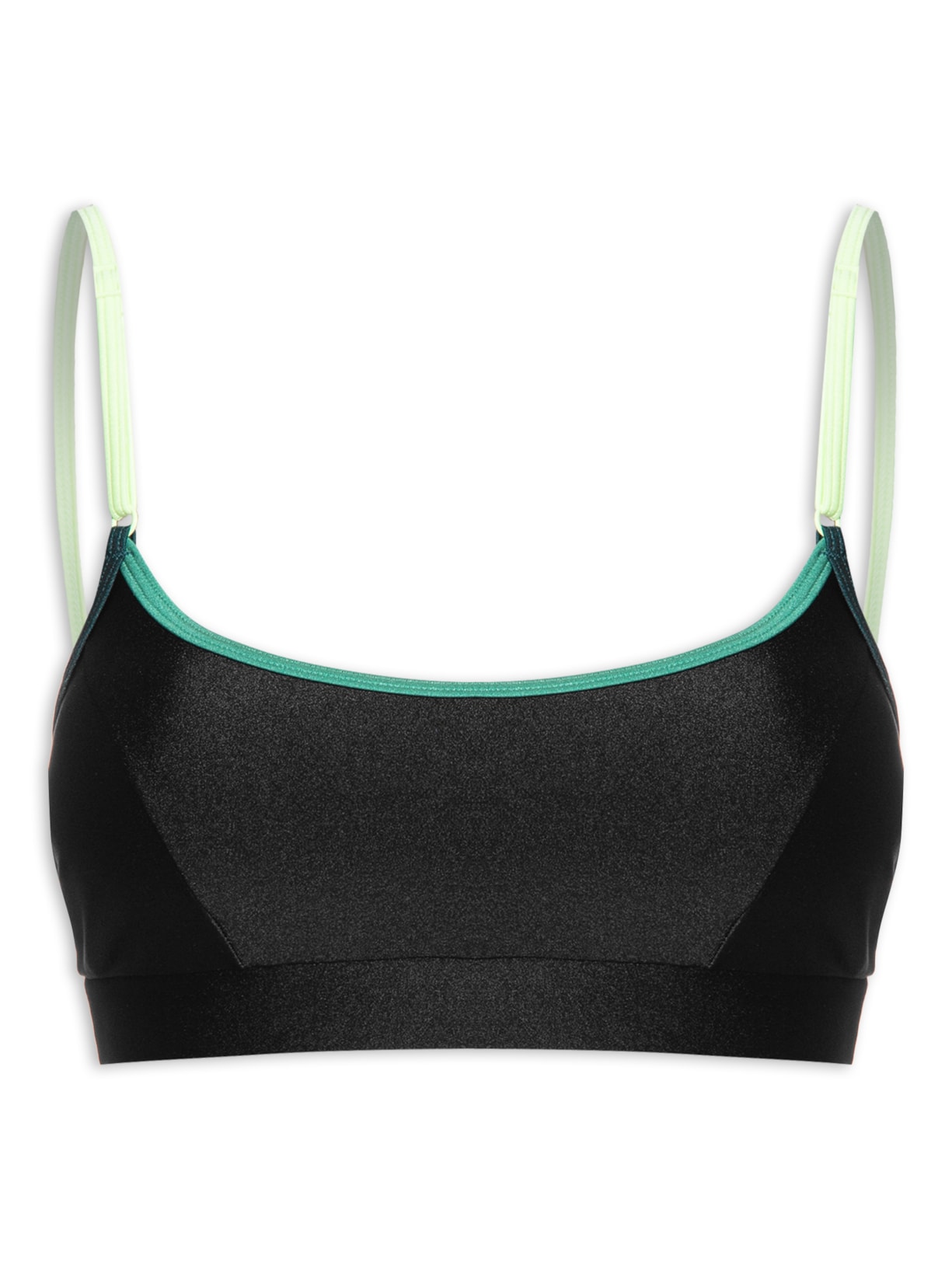 Top Alça Reta Liso - Preto