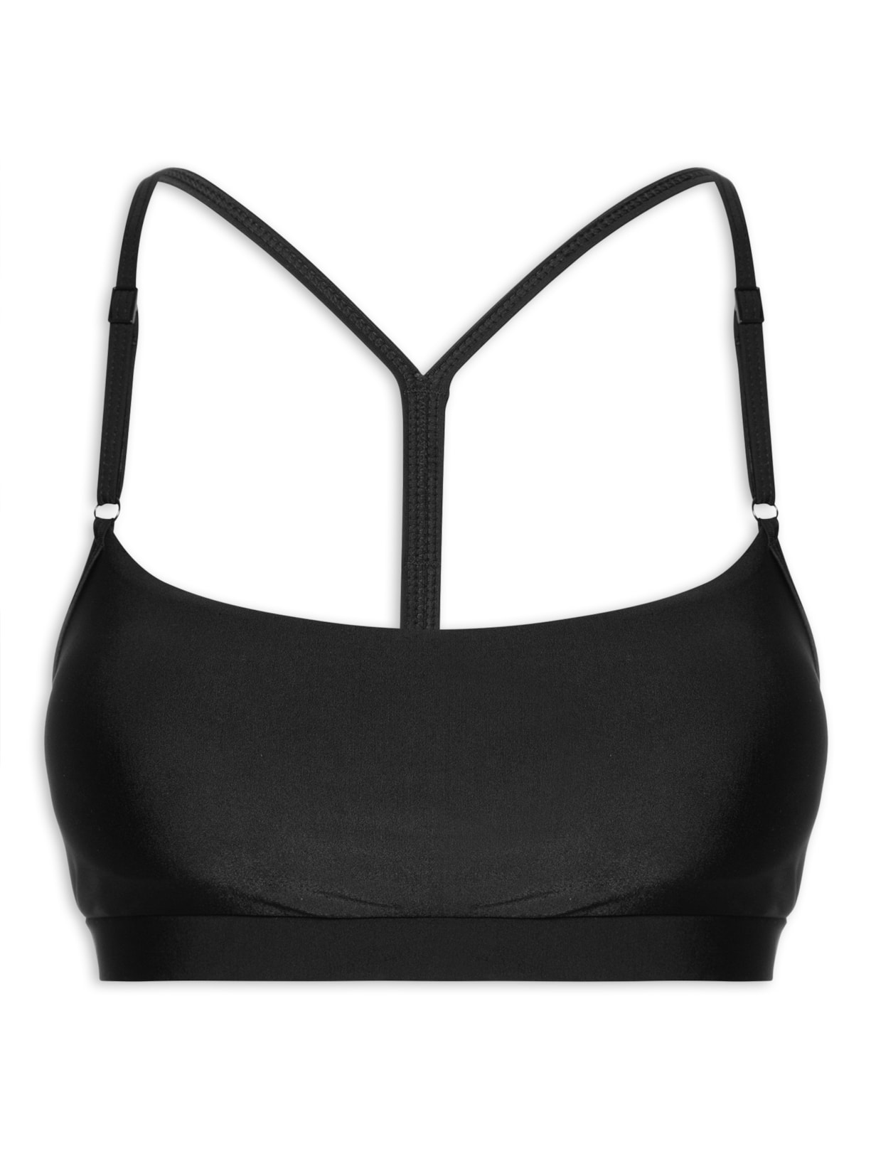 Top Alça Reta Liso - Preto