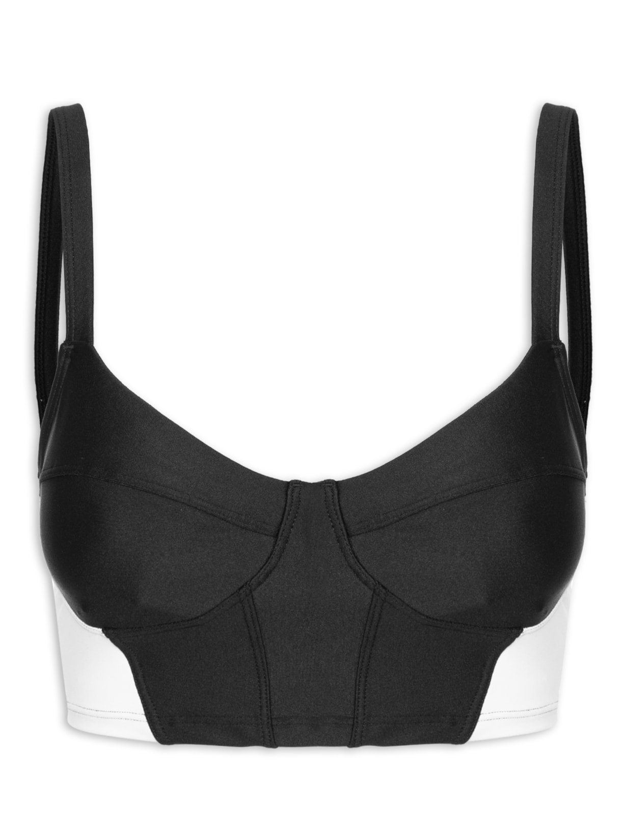 Top Alça Reta Liso - Preto