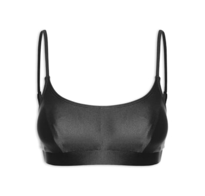 Top Alça Reta Liso - Preto