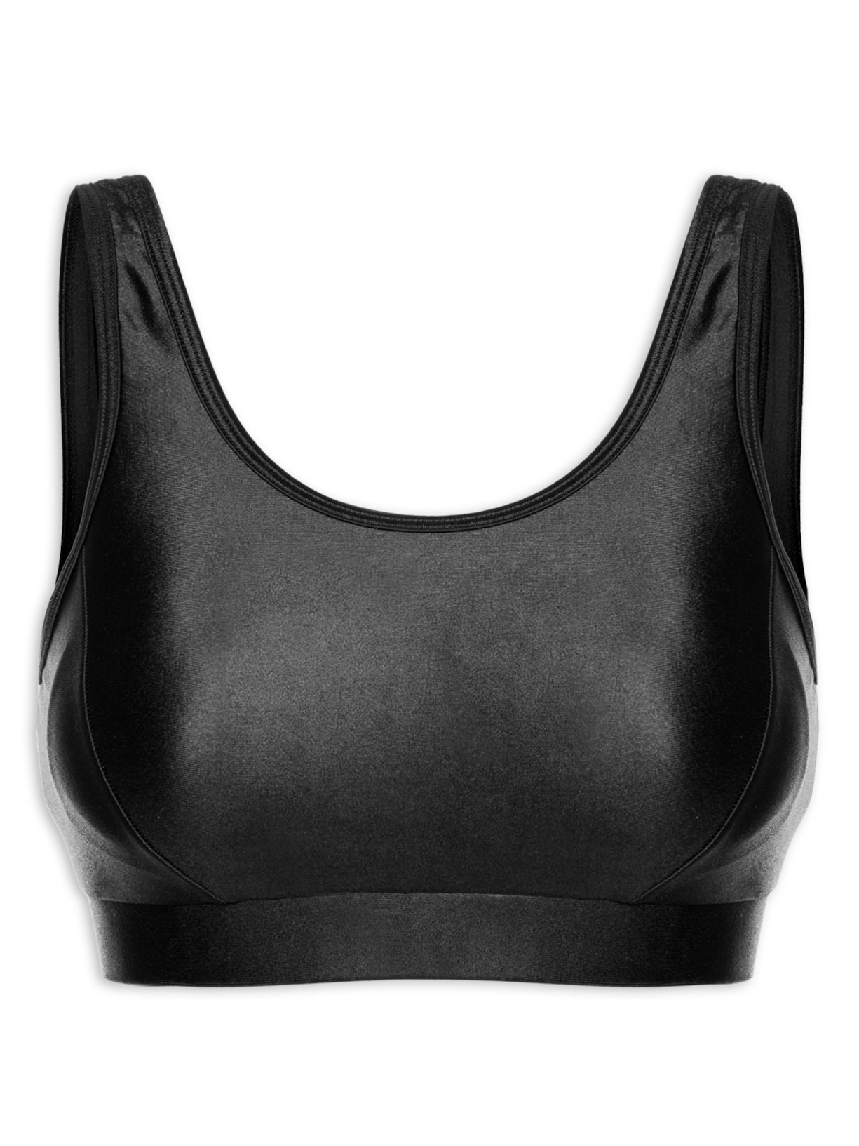 Top Alça Reta Liso - Preto