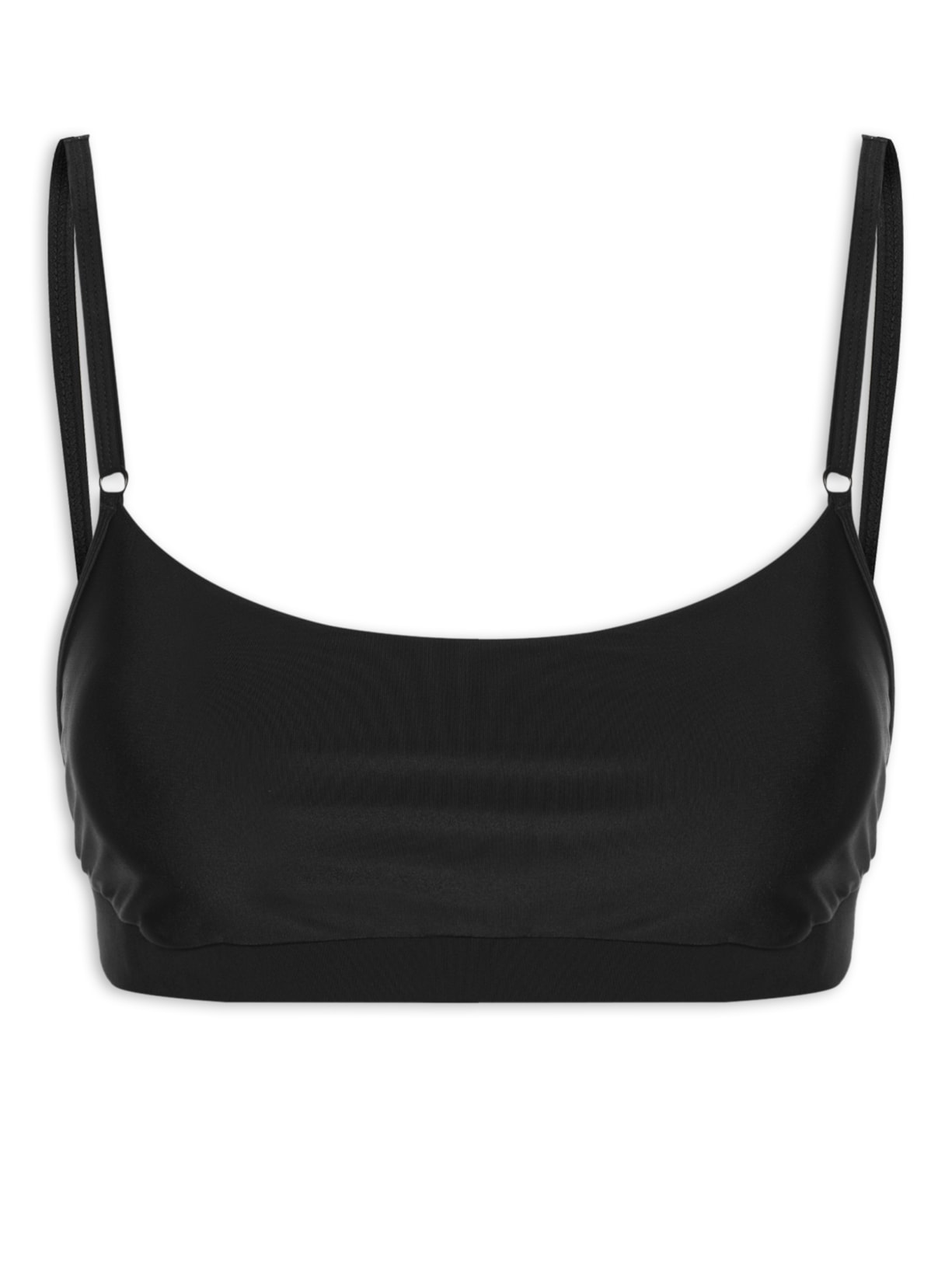 Top Alça Reta Liso - Preto