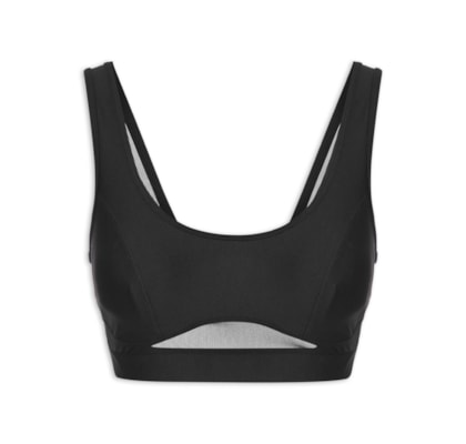 Top Alça Reta Liso - Preto