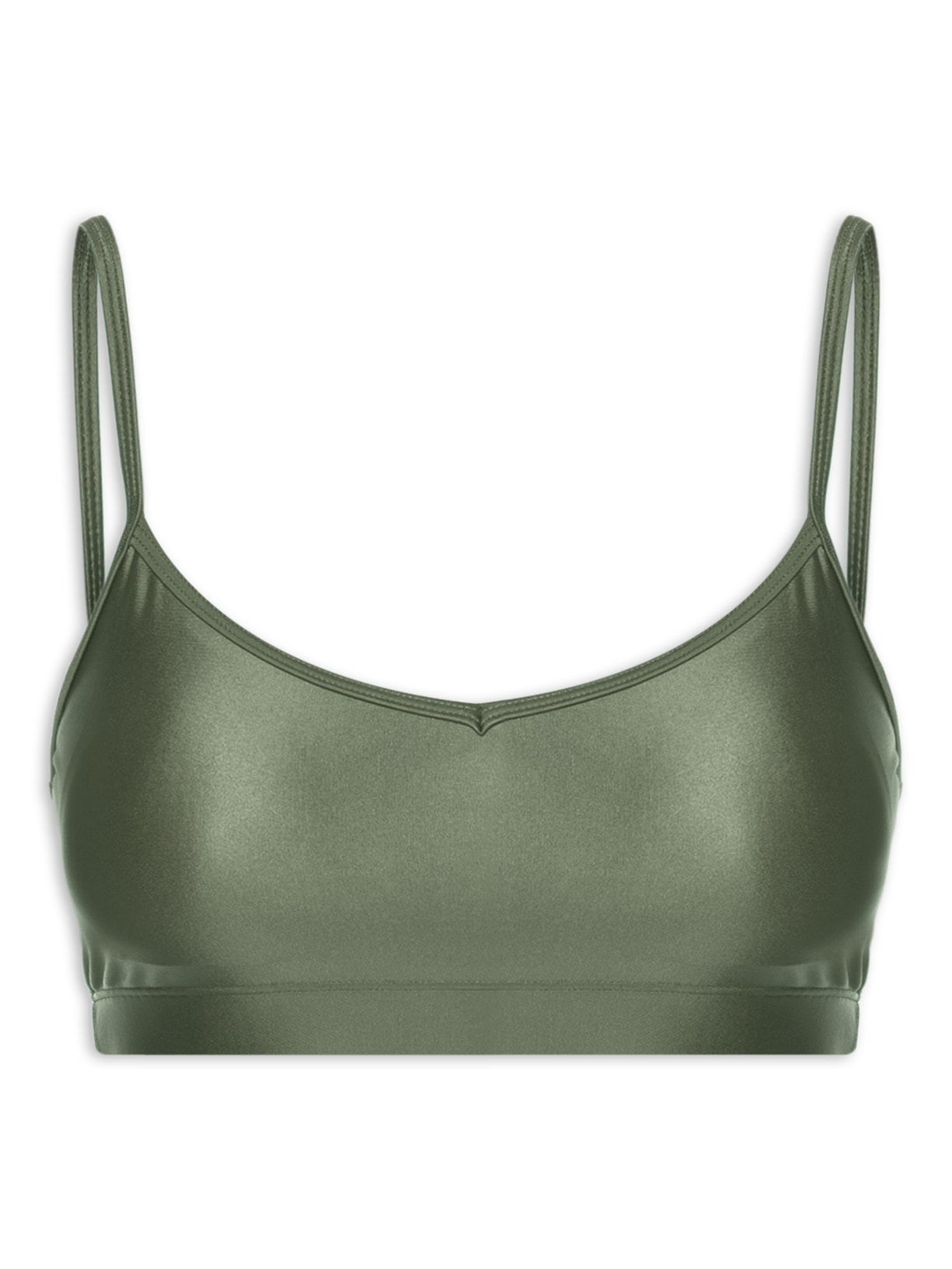 Top Alça Reta Liso - Verde