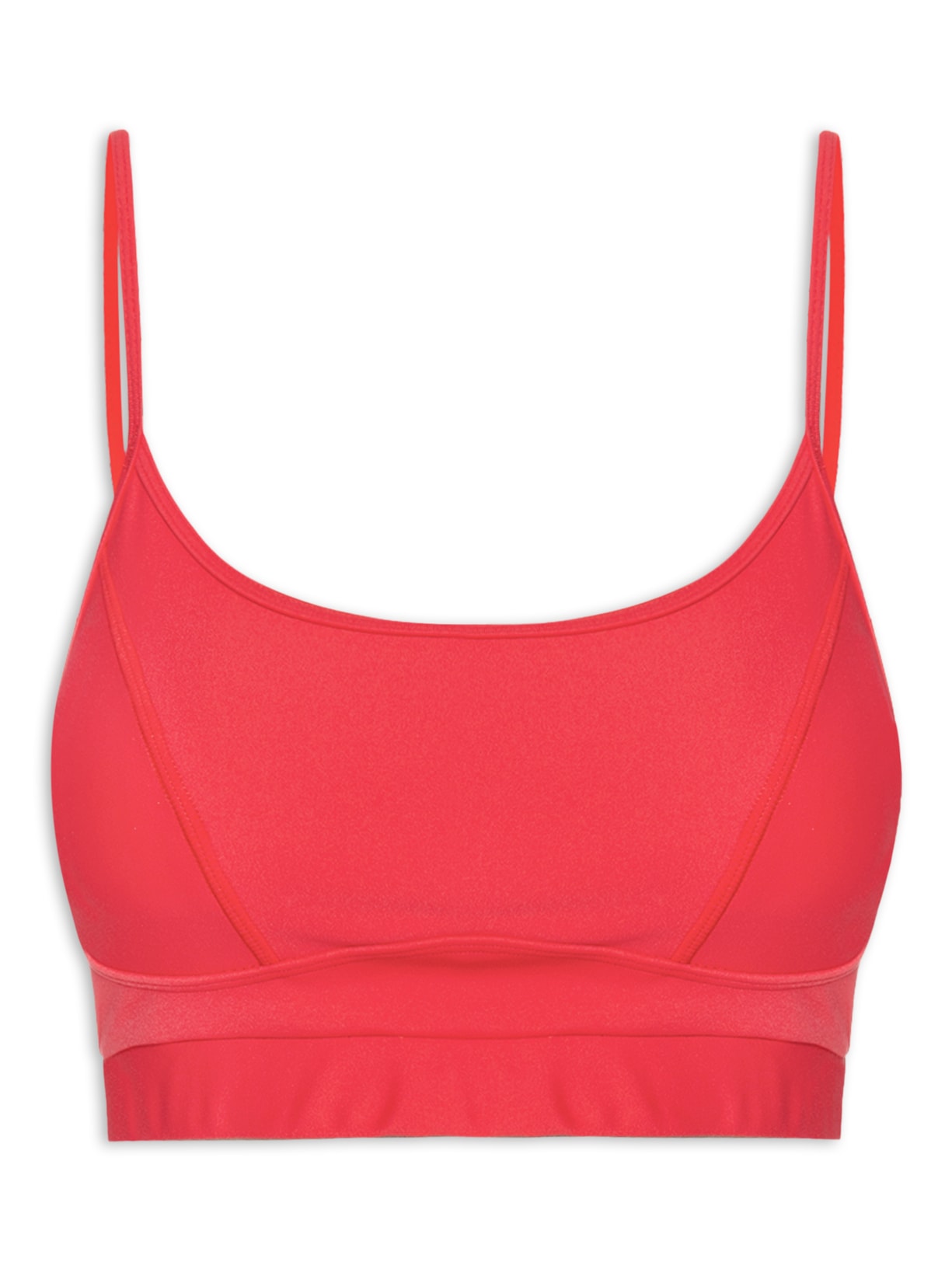 Top Alça Reta Liso - Vermelho