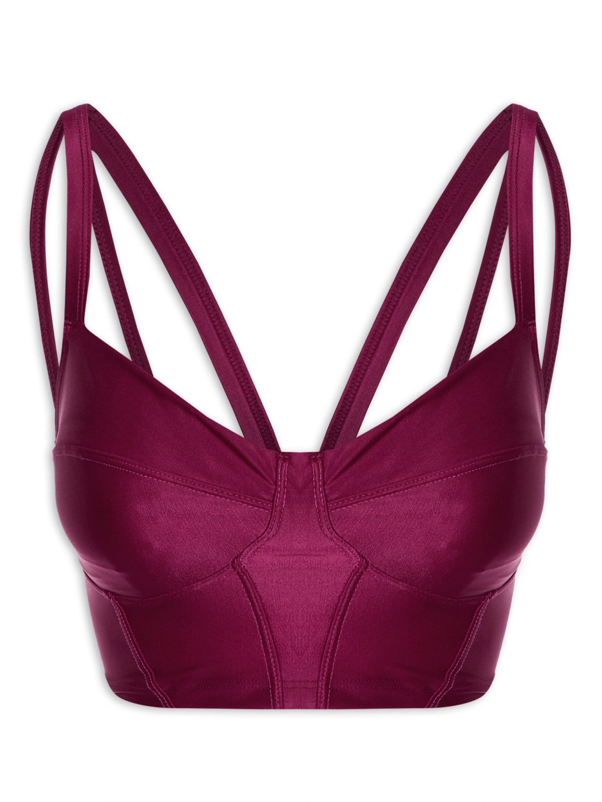 Top Alça Reta Liso - Vinho