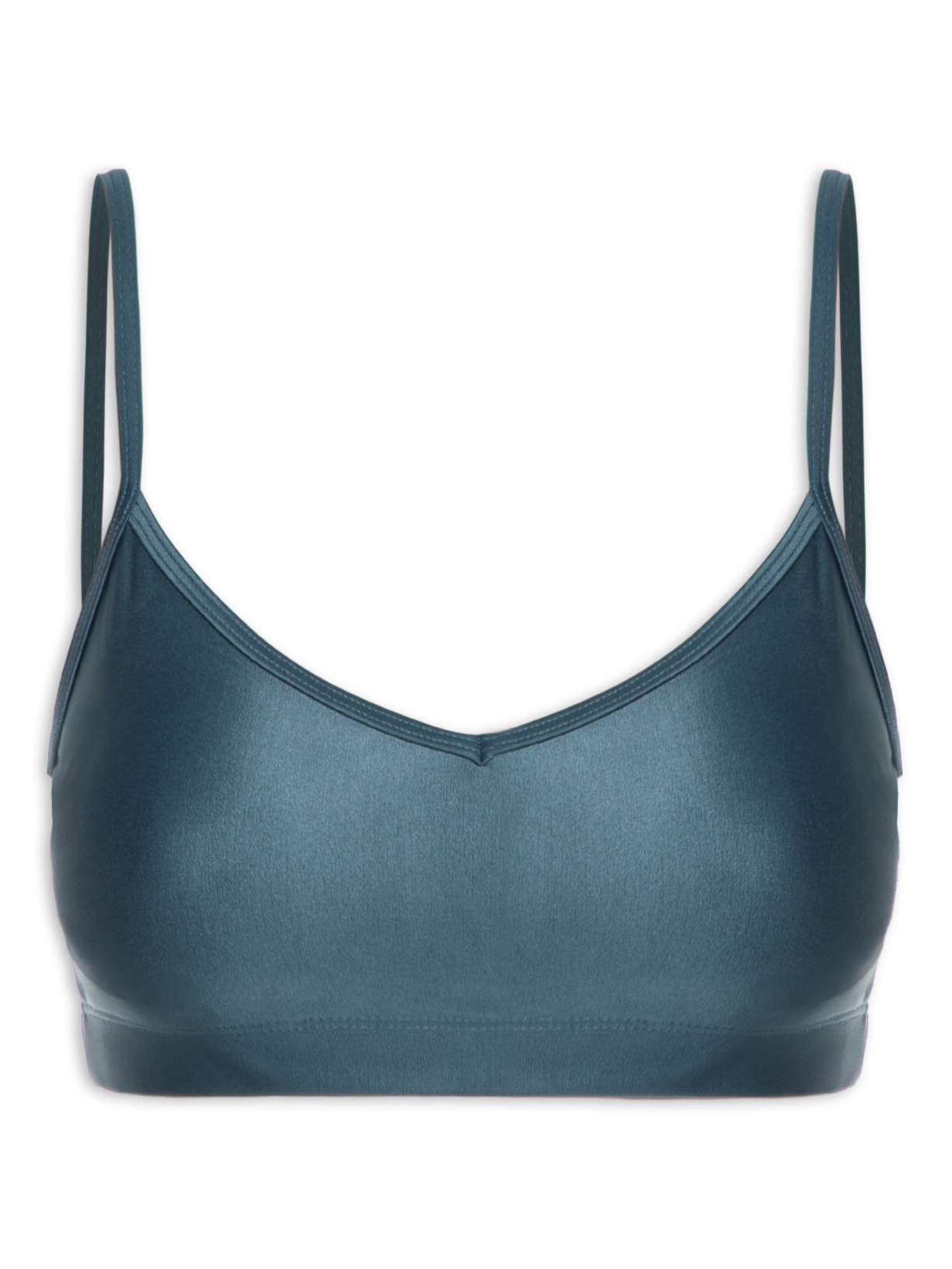 Top Alça Reto Liso - Azul