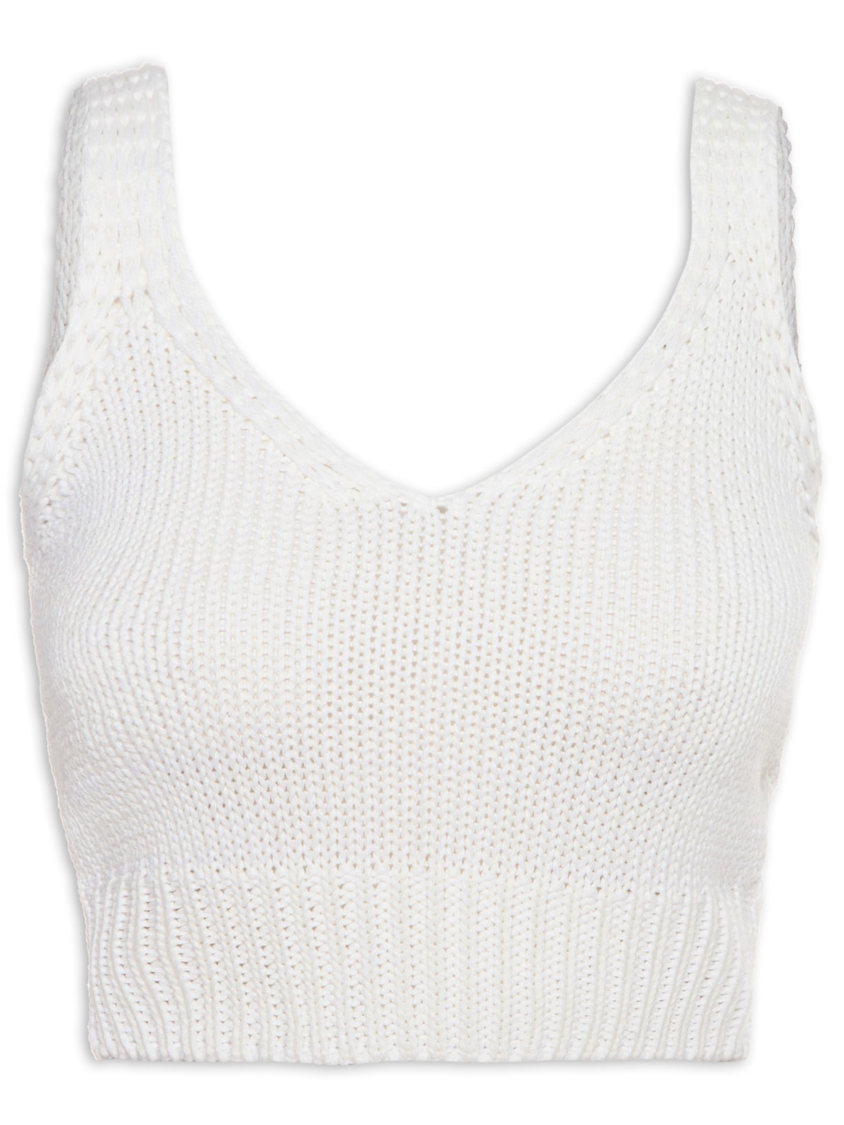 Top Alça Tricot - Branco