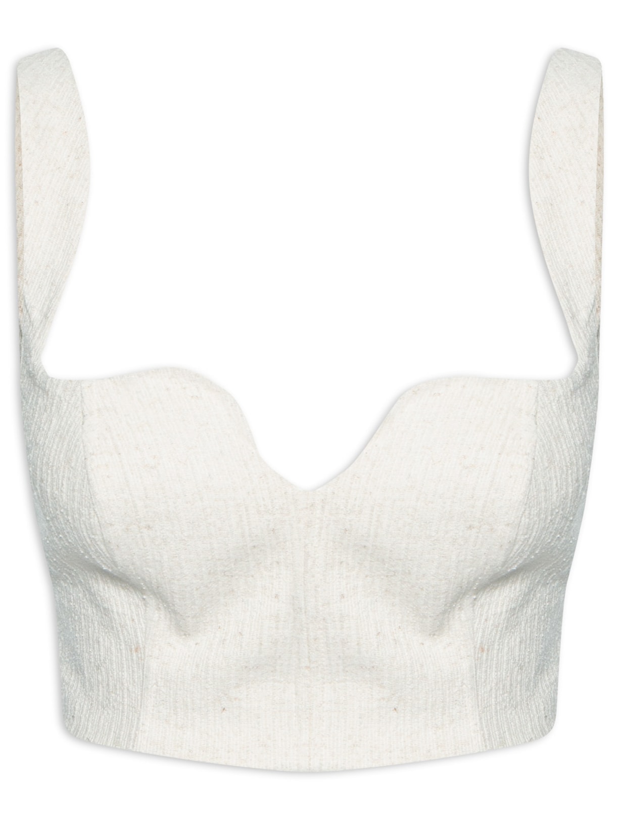 Top Alça Tweed - Off White