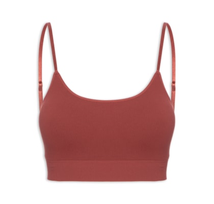 Top Alças Finas Com Bojo Removível Em Microfibra Canelada Free - Vermelho