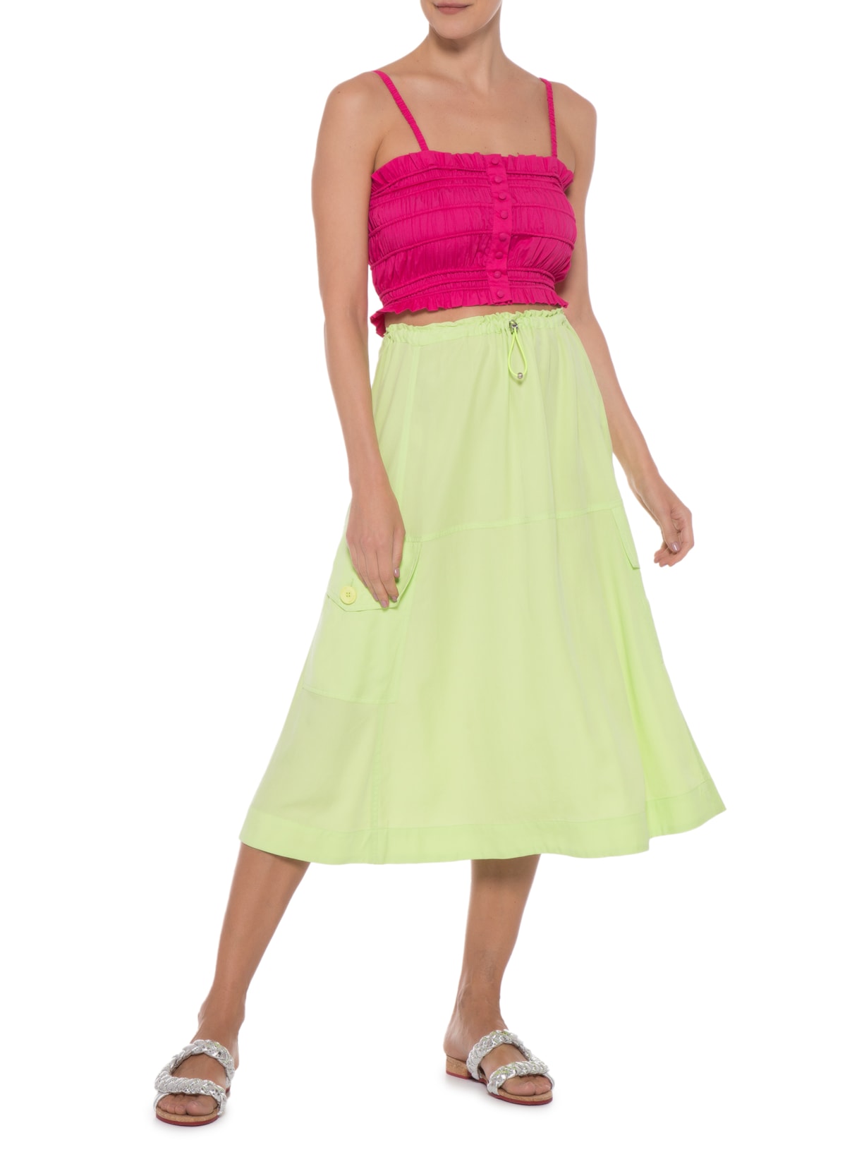 Top Alcinha Com Franzido Rosa '2Essential