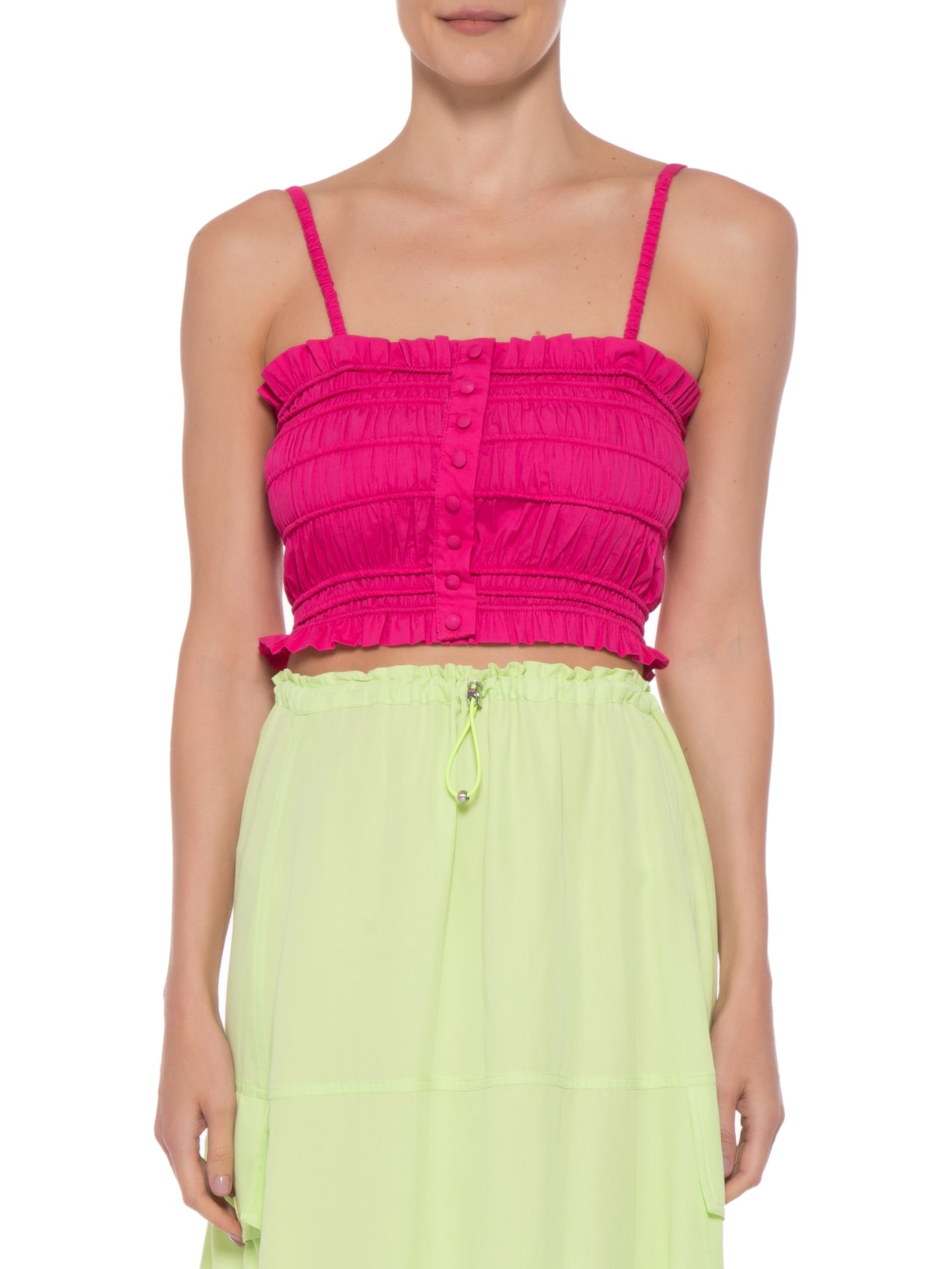 Top Alcinha Com Franzido Rosa '2Essential