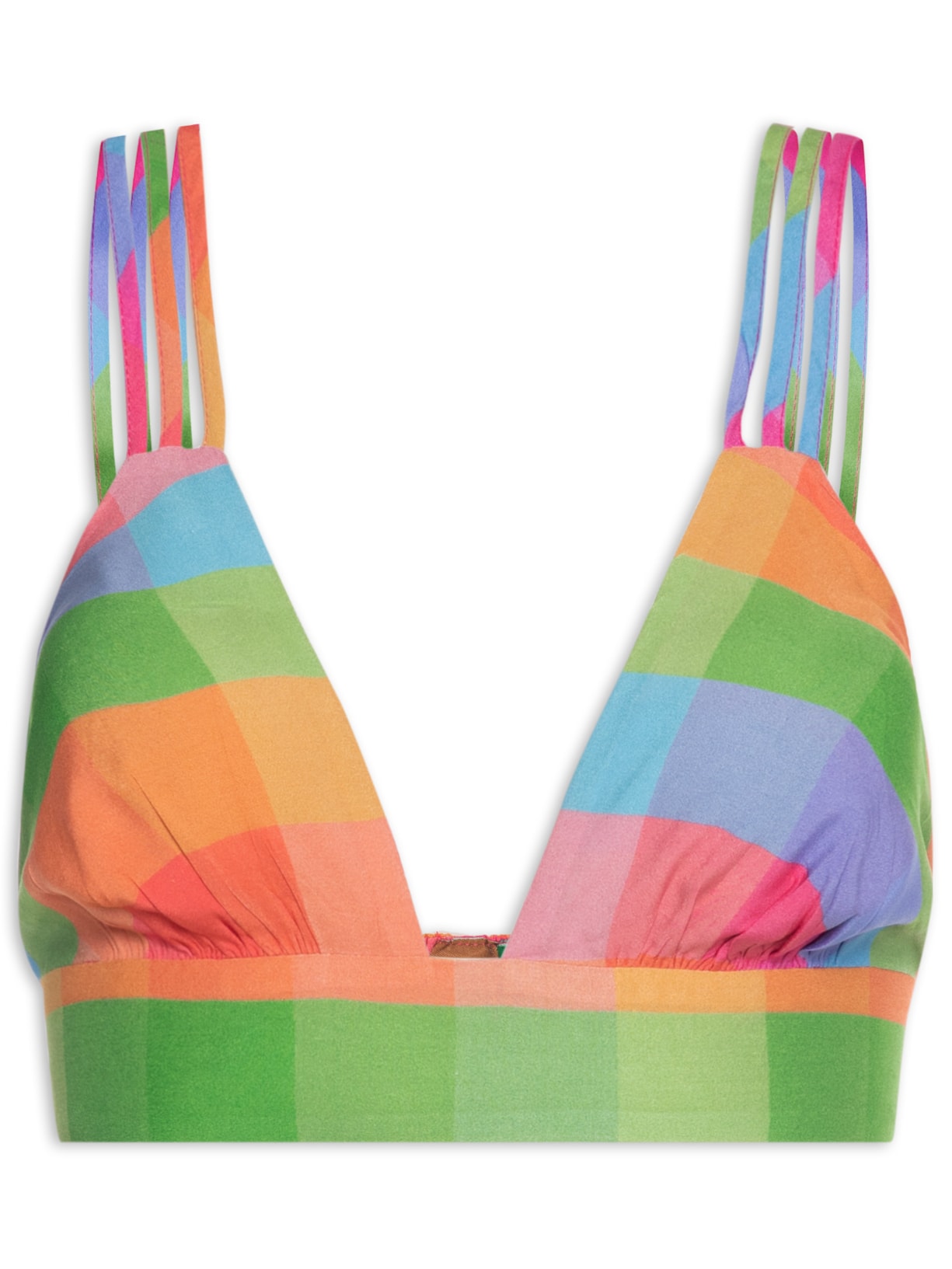 Top Alcinha Xadrez De Inverno - Verde