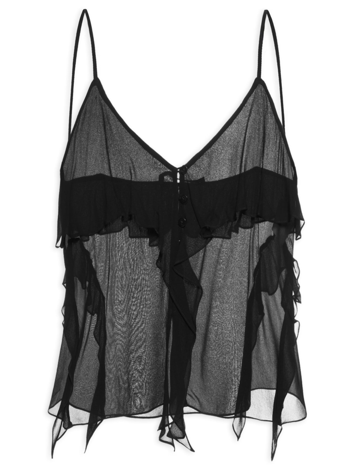 Top Alcinhas Babados Preto Animale