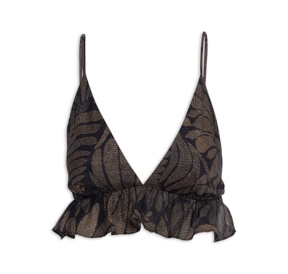 Top Algodão Estampa Bossa - Preto