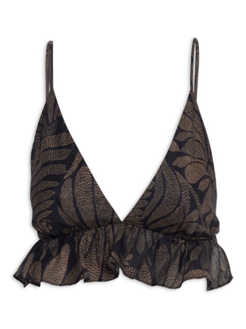 Top Algodão Estampa Bossa - Preto