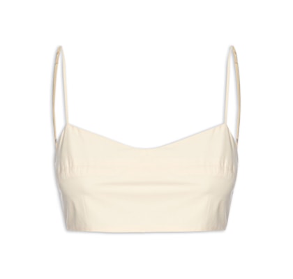 Top Algodão Recorte Busto - Bege