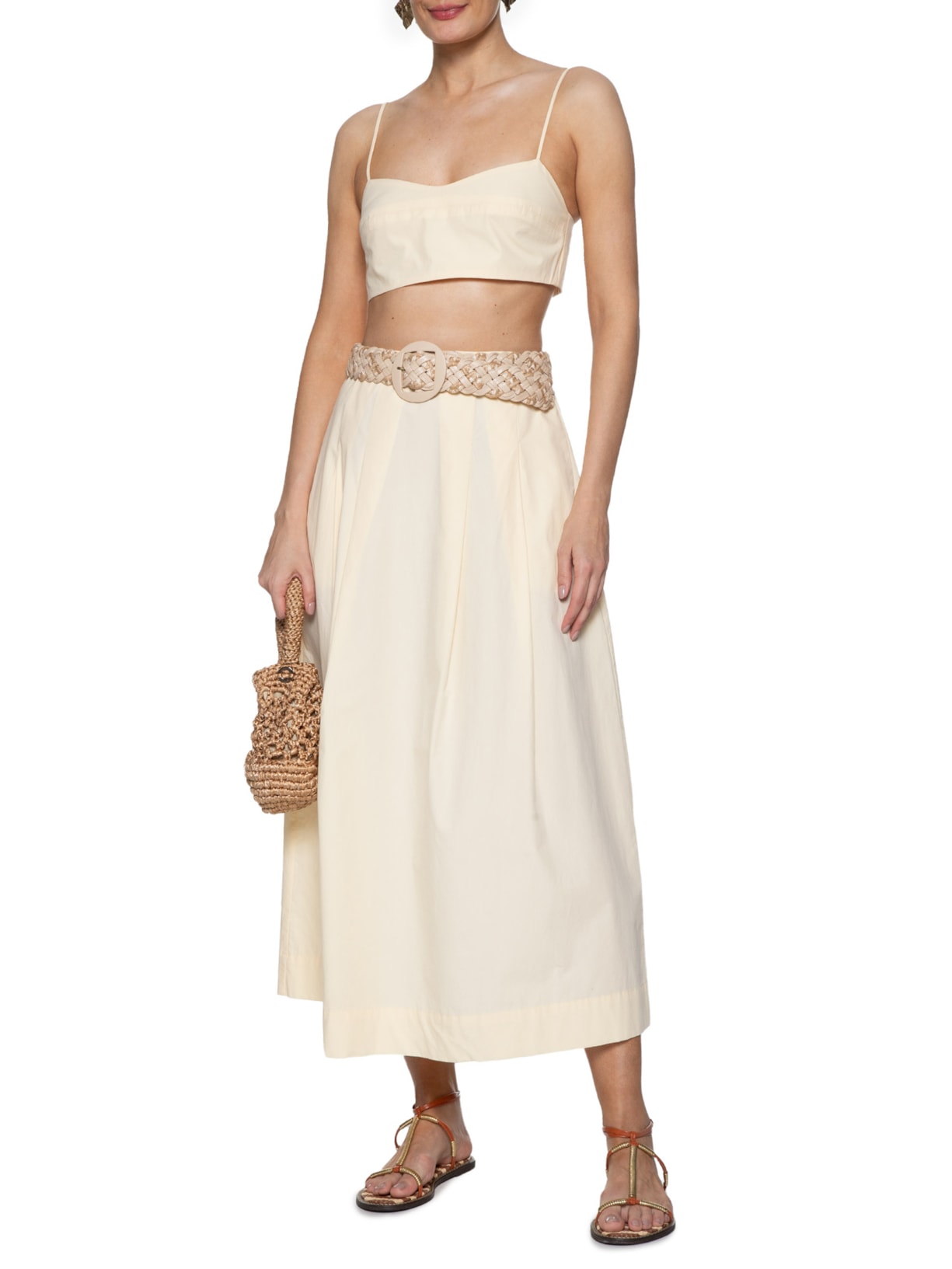 Top Algodão Recorte Busto Bege Dress To