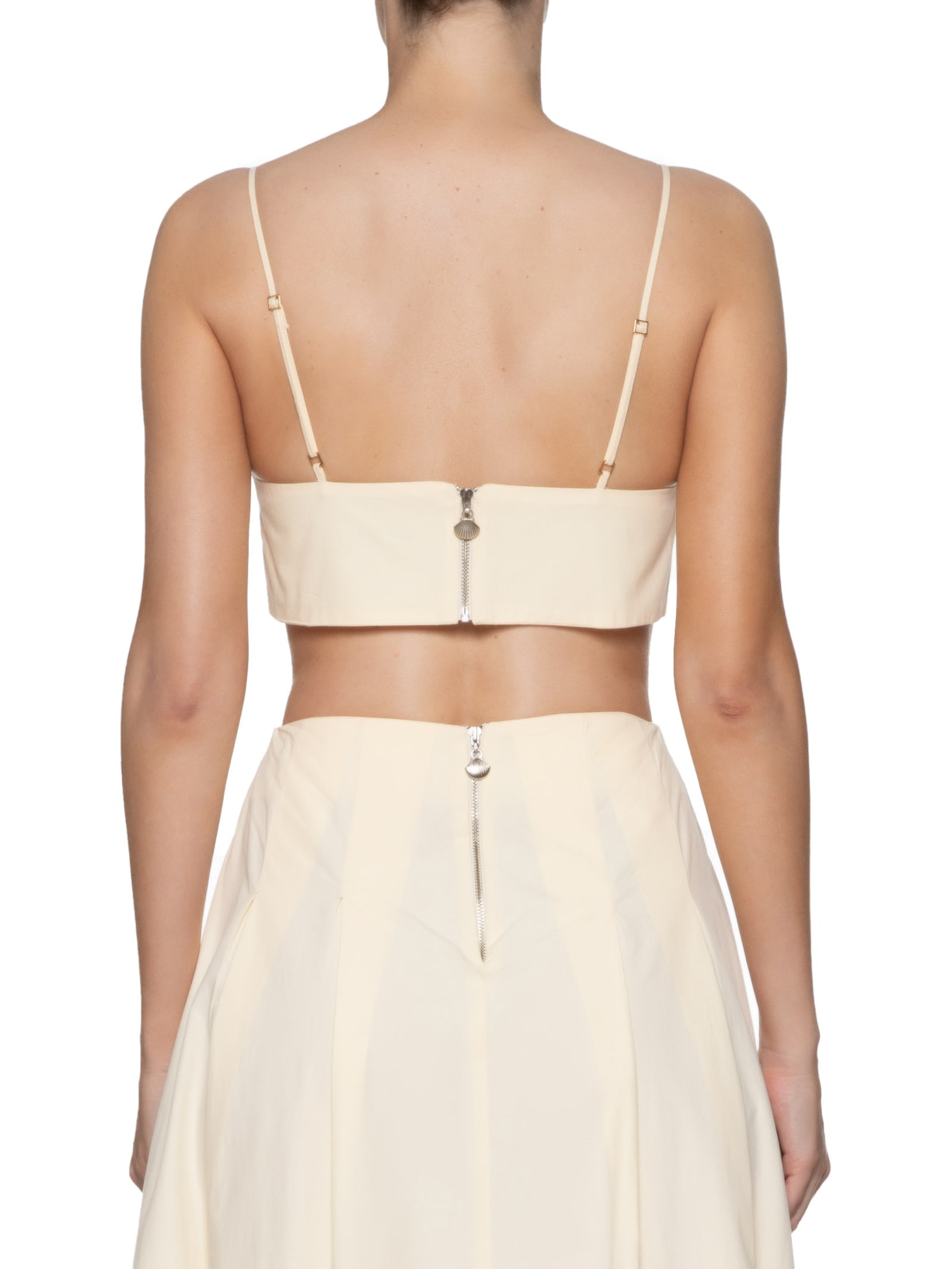 Top Algodão Recorte Busto Bege Dress To