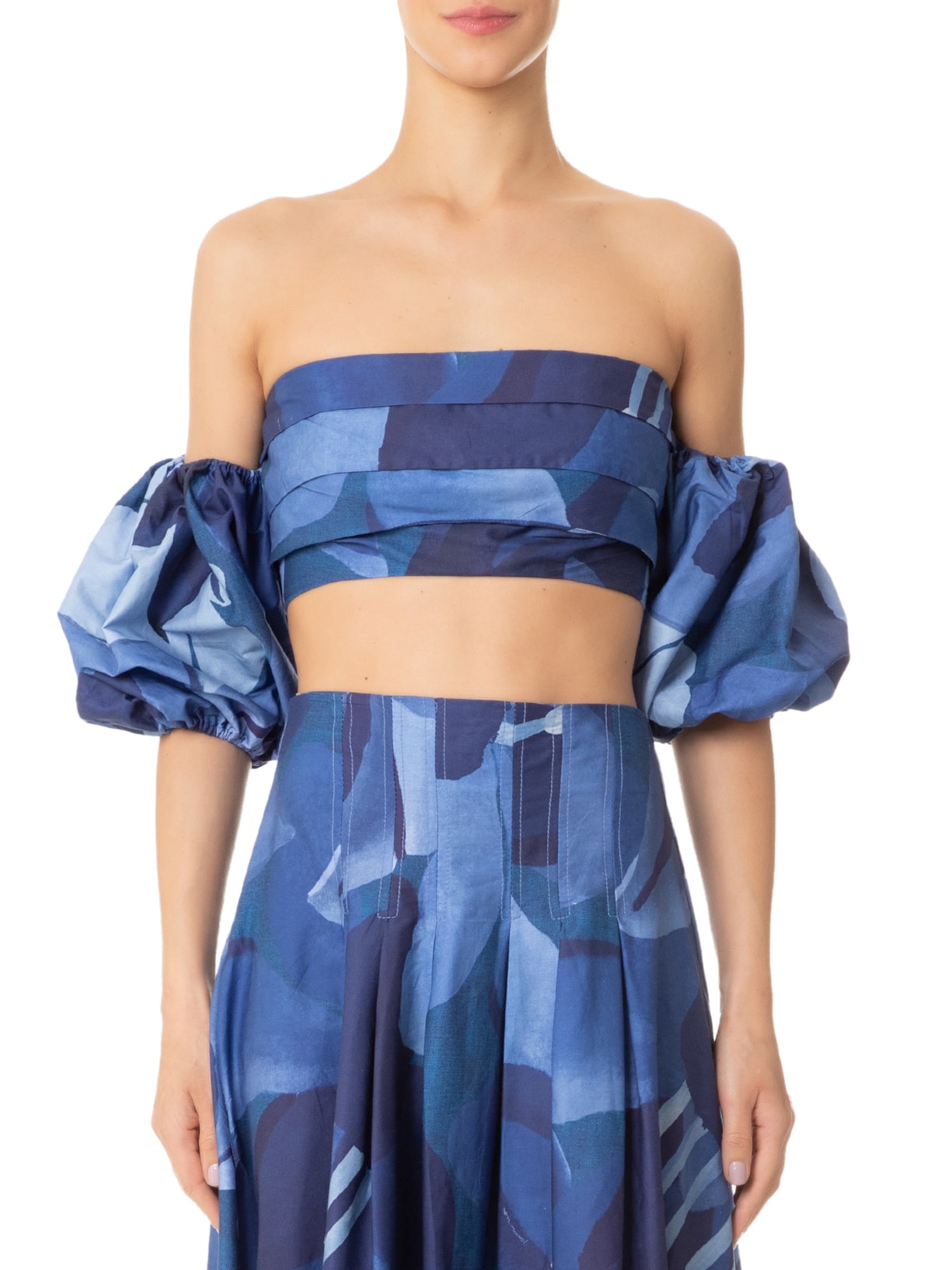 Top Aquarela Floral Azul Farm