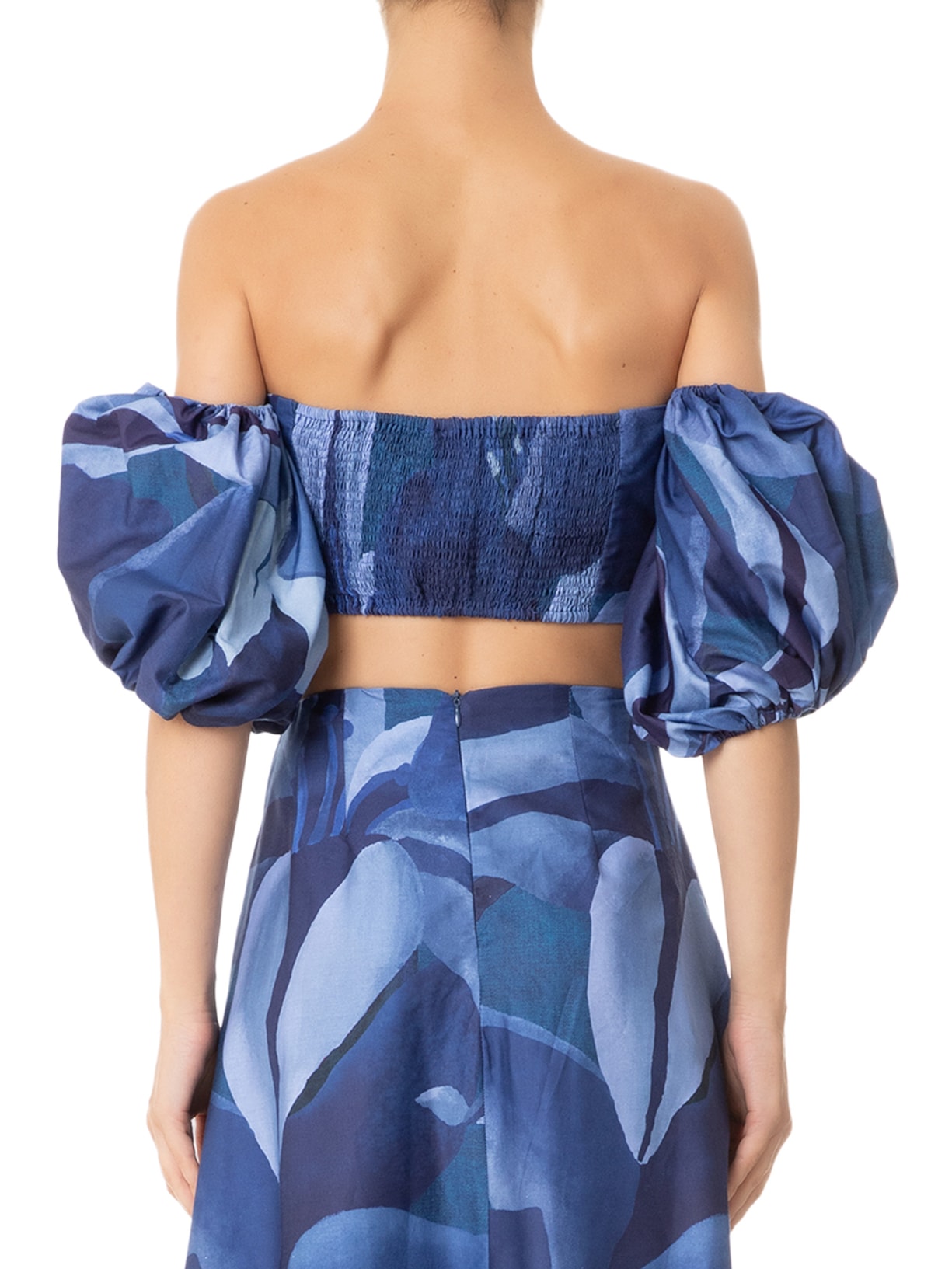 Top Aquarela Floral Azul Farm