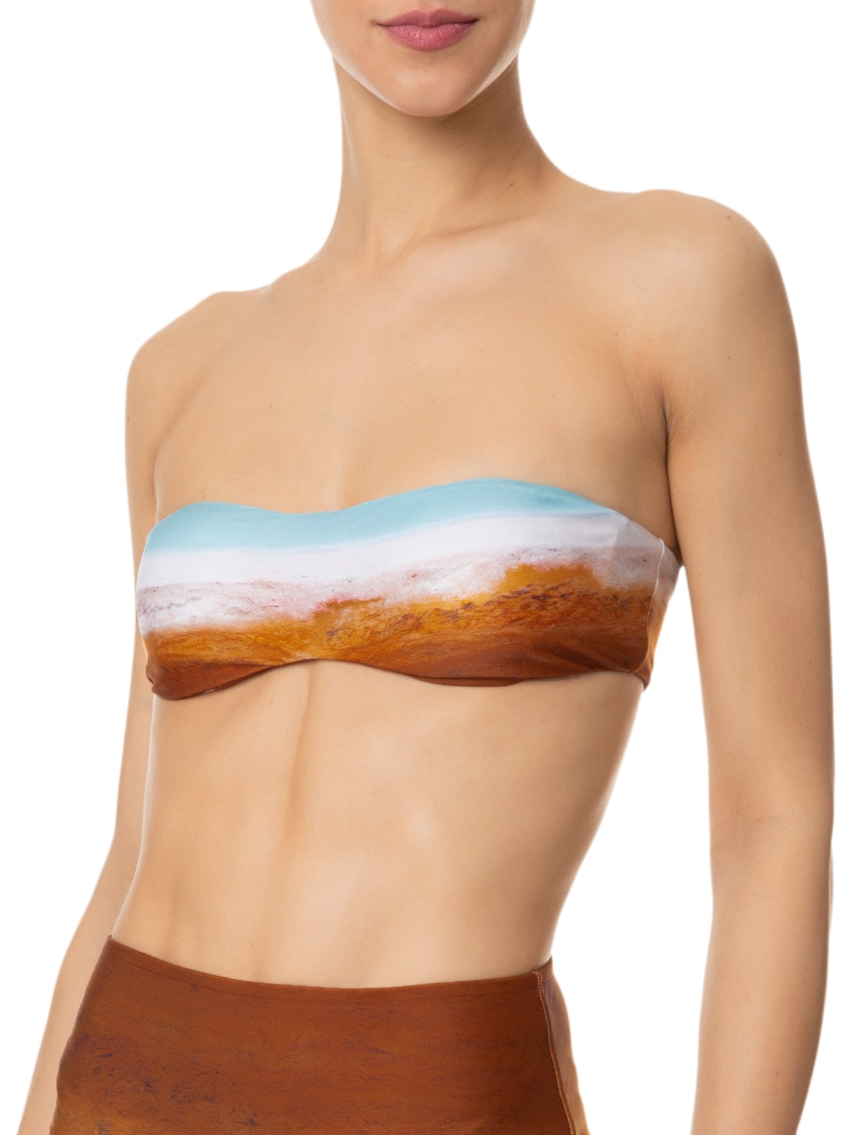 Top Aro Bandeau Recycled Marrom Lenny Niemeyer + Misci