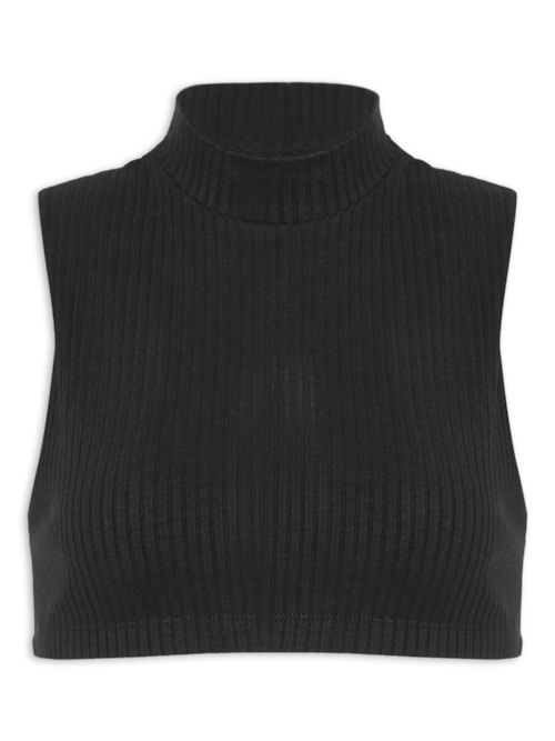 Top Aro Golinha Rib - Preto