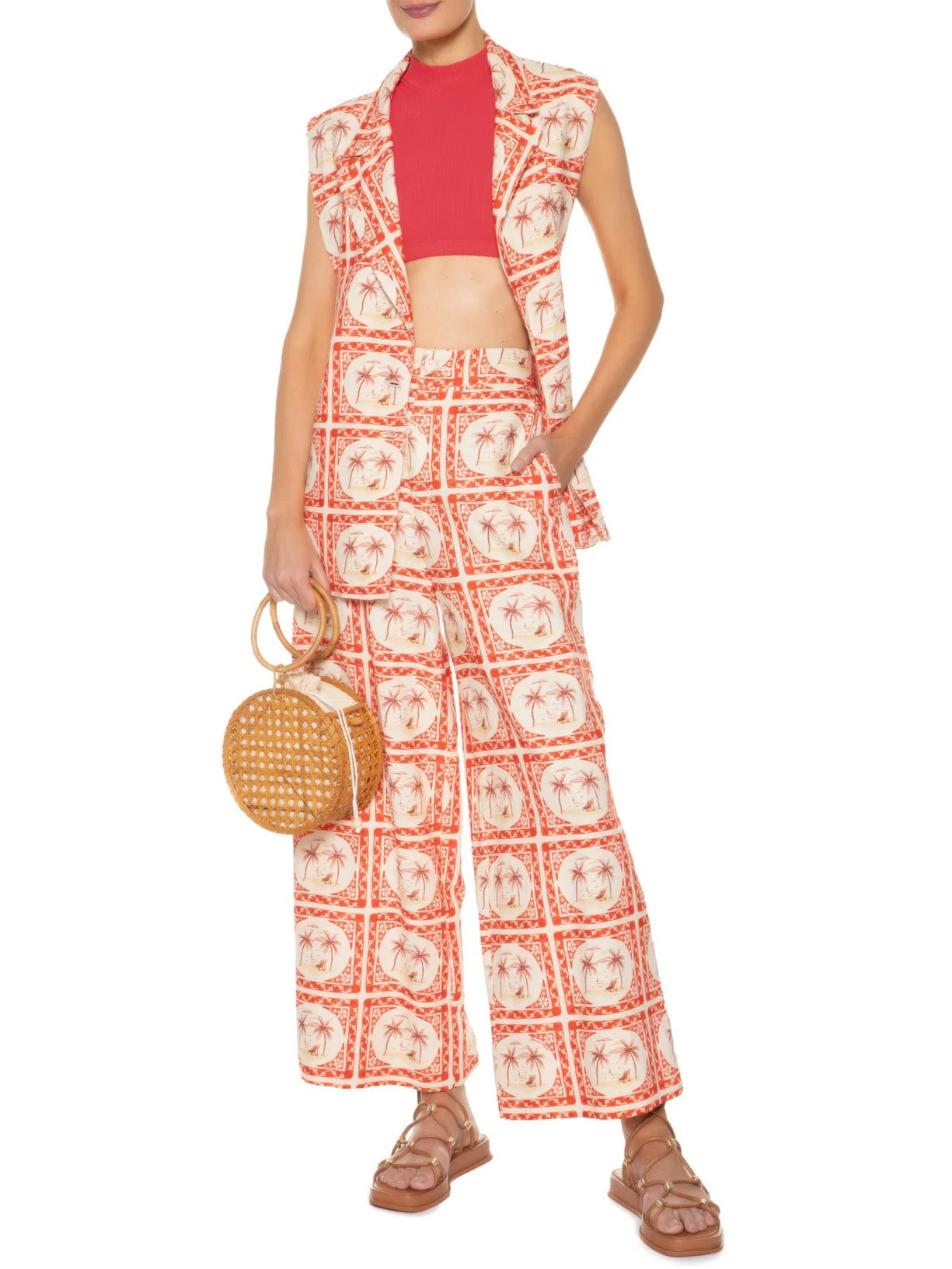 Top Aro Golinha Rib Vermelho Farm