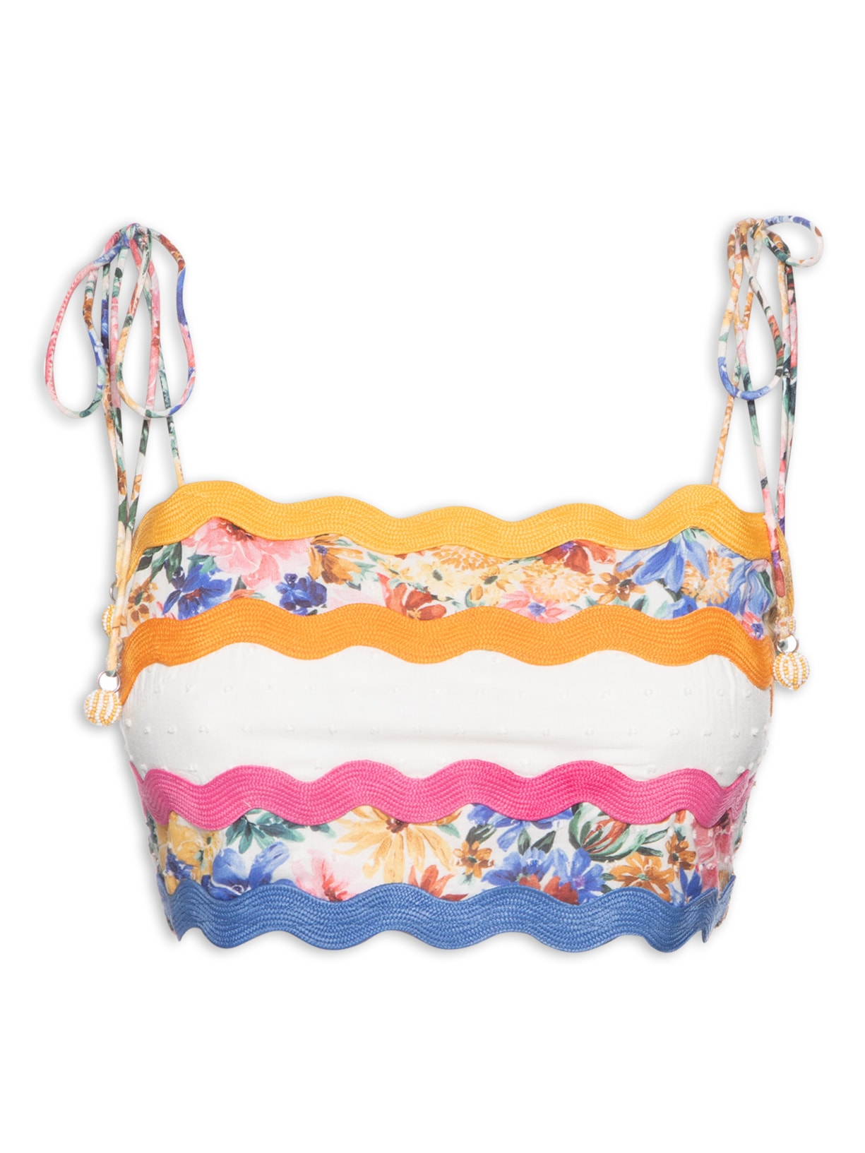 Top Artesanal Lenço Floraline - Rosa