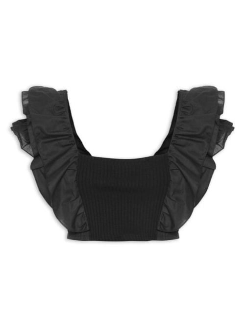 Top Babado Duplo - Preto