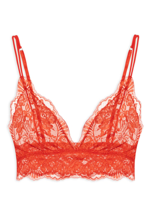 Top Básico Renda - Vermelho