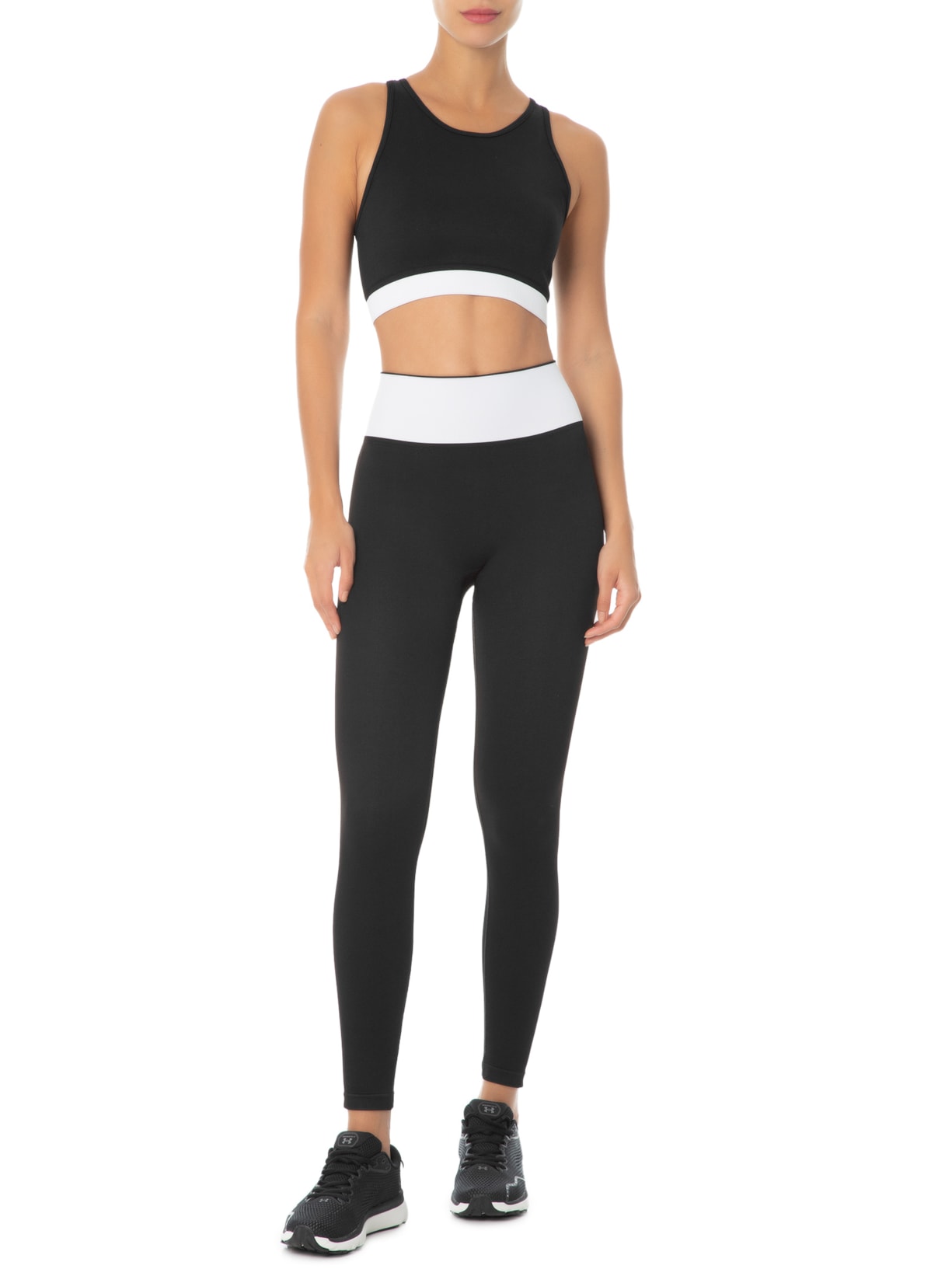 Top Bicolor Preto Lauf