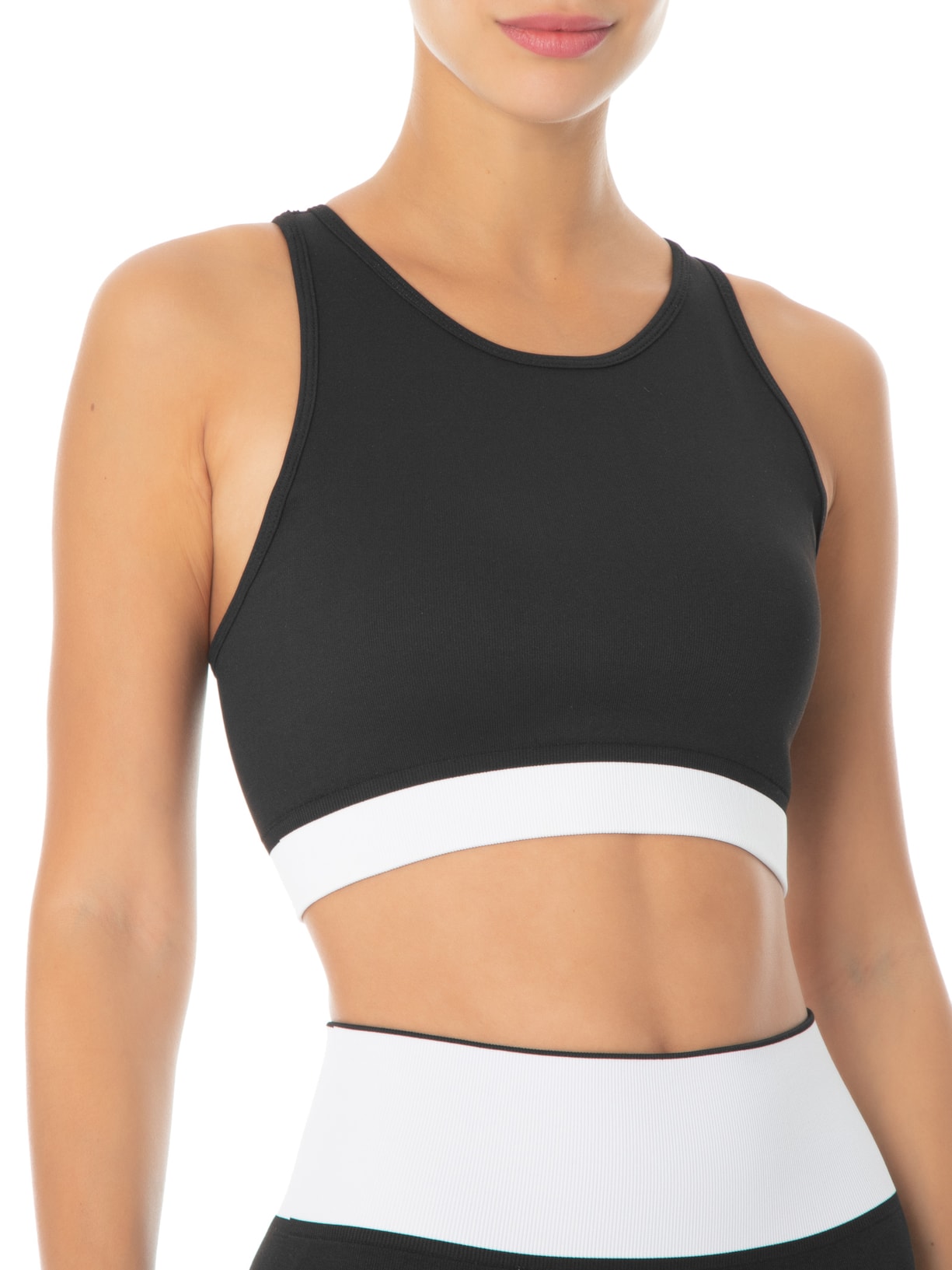 Top Bicolor Preto Lauf