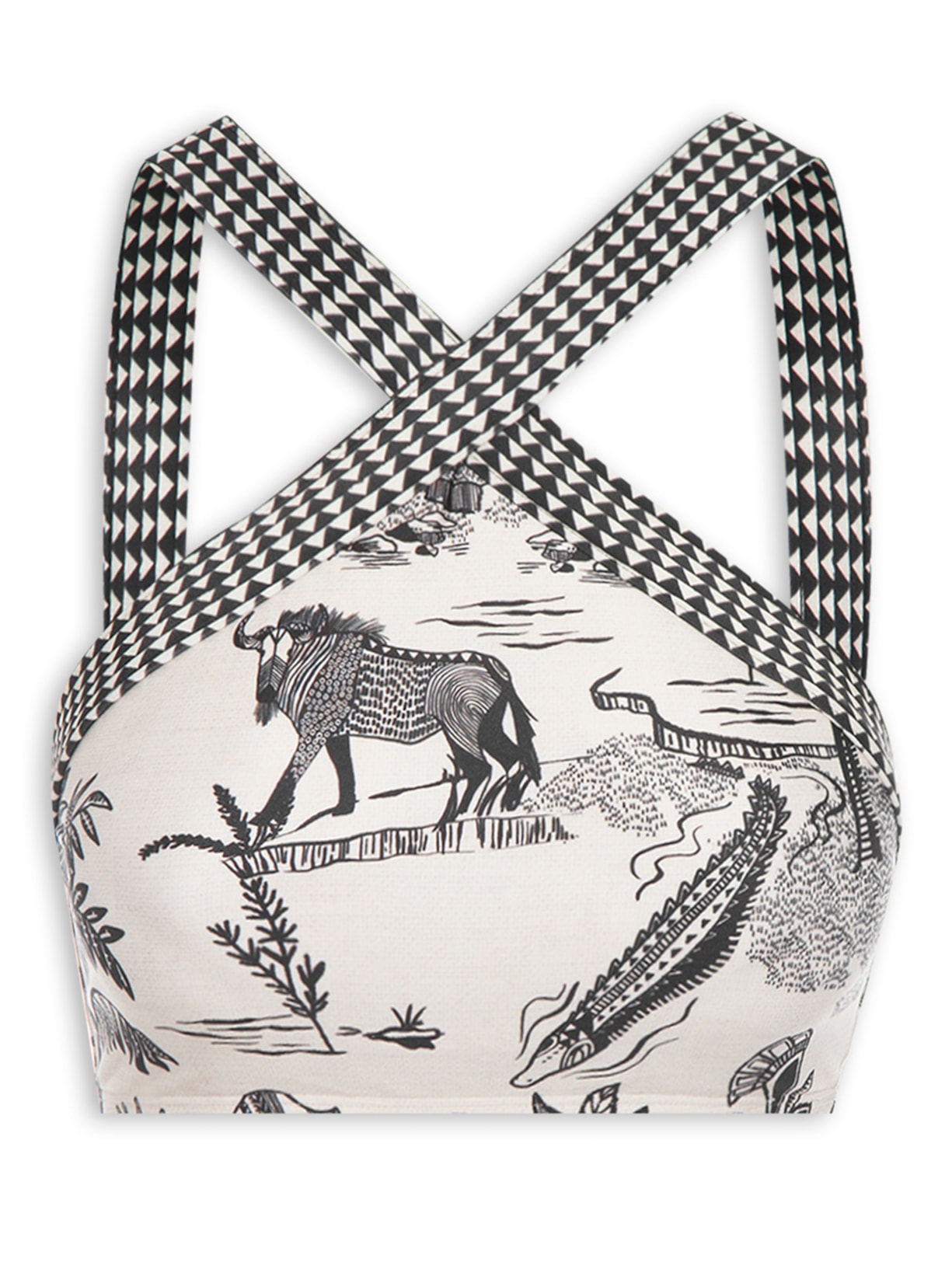 Top Biquíni Alto Cruzado Branco Lenny Niemeyer