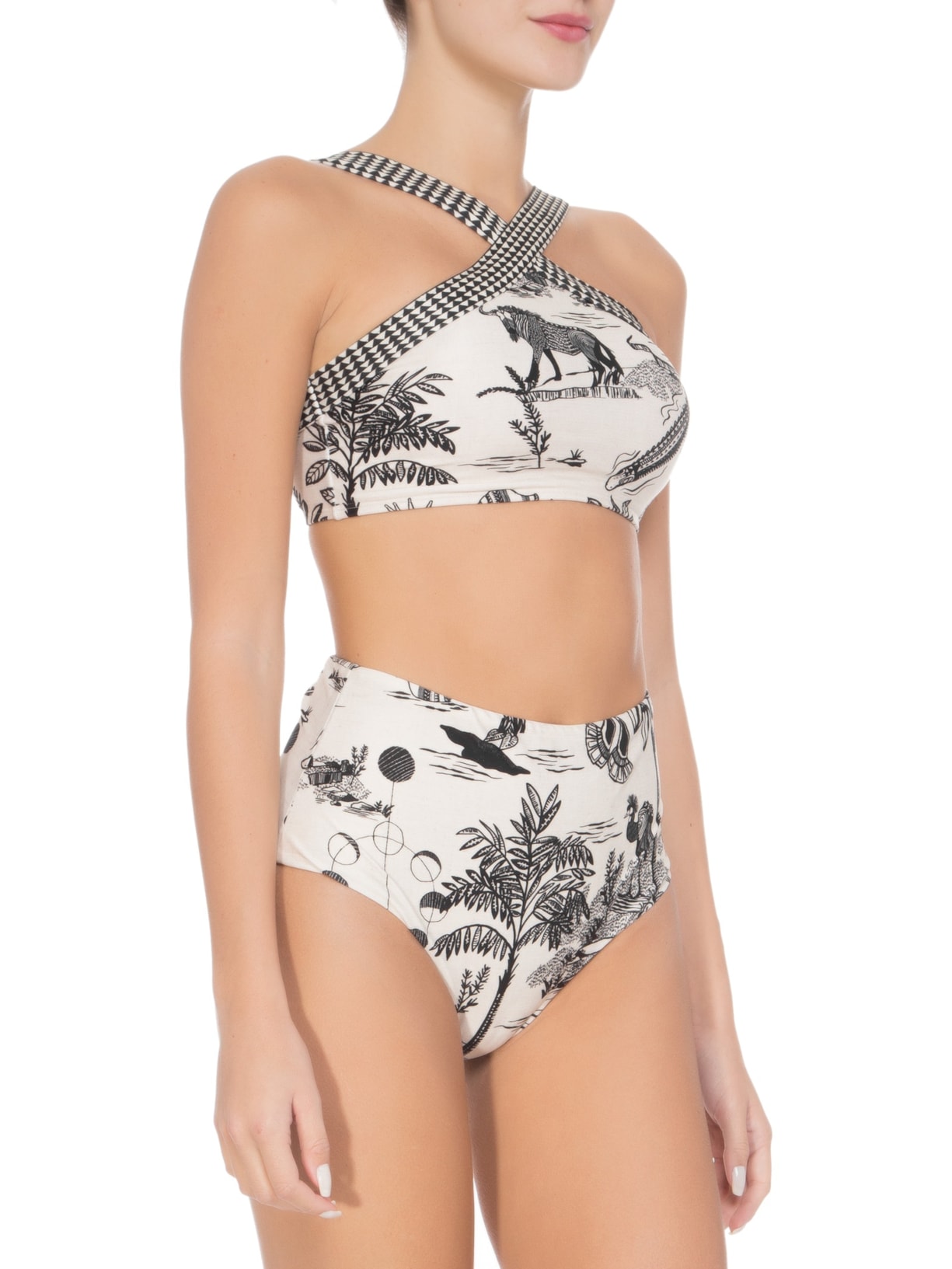 Top Biquíni Alto Cruzado Branco Lenny Niemeyer