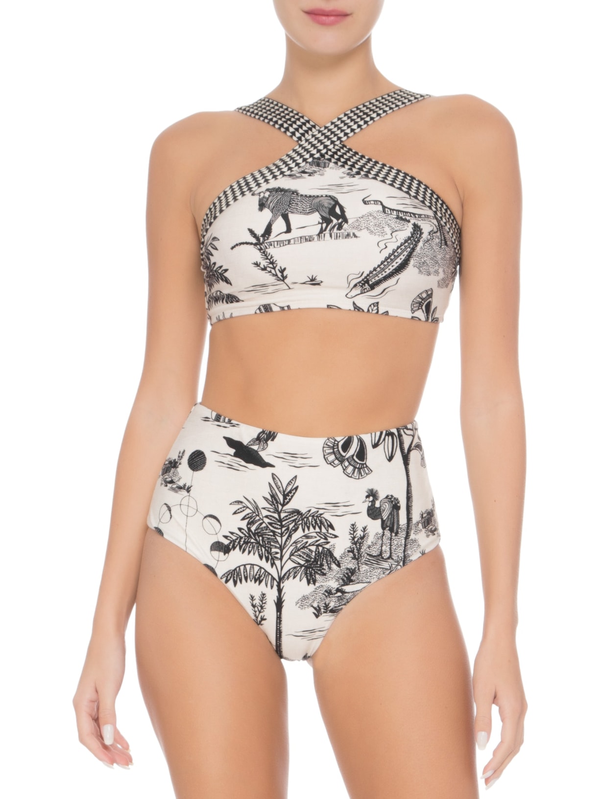 Top Biquíni Alto Cruzado Branco Lenny Niemeyer