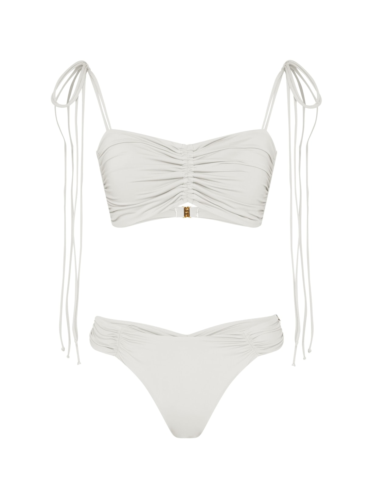top biquíni bandeau com lacinhos bio artemis off white