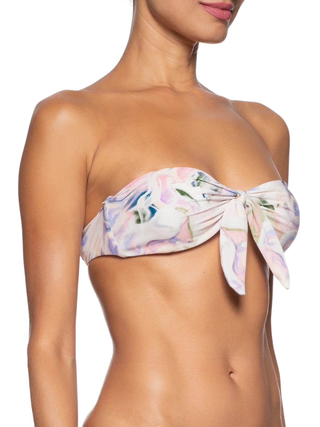 Top Biquíni Com Mangas Bufantes Aquarela Marie Off White August Swim