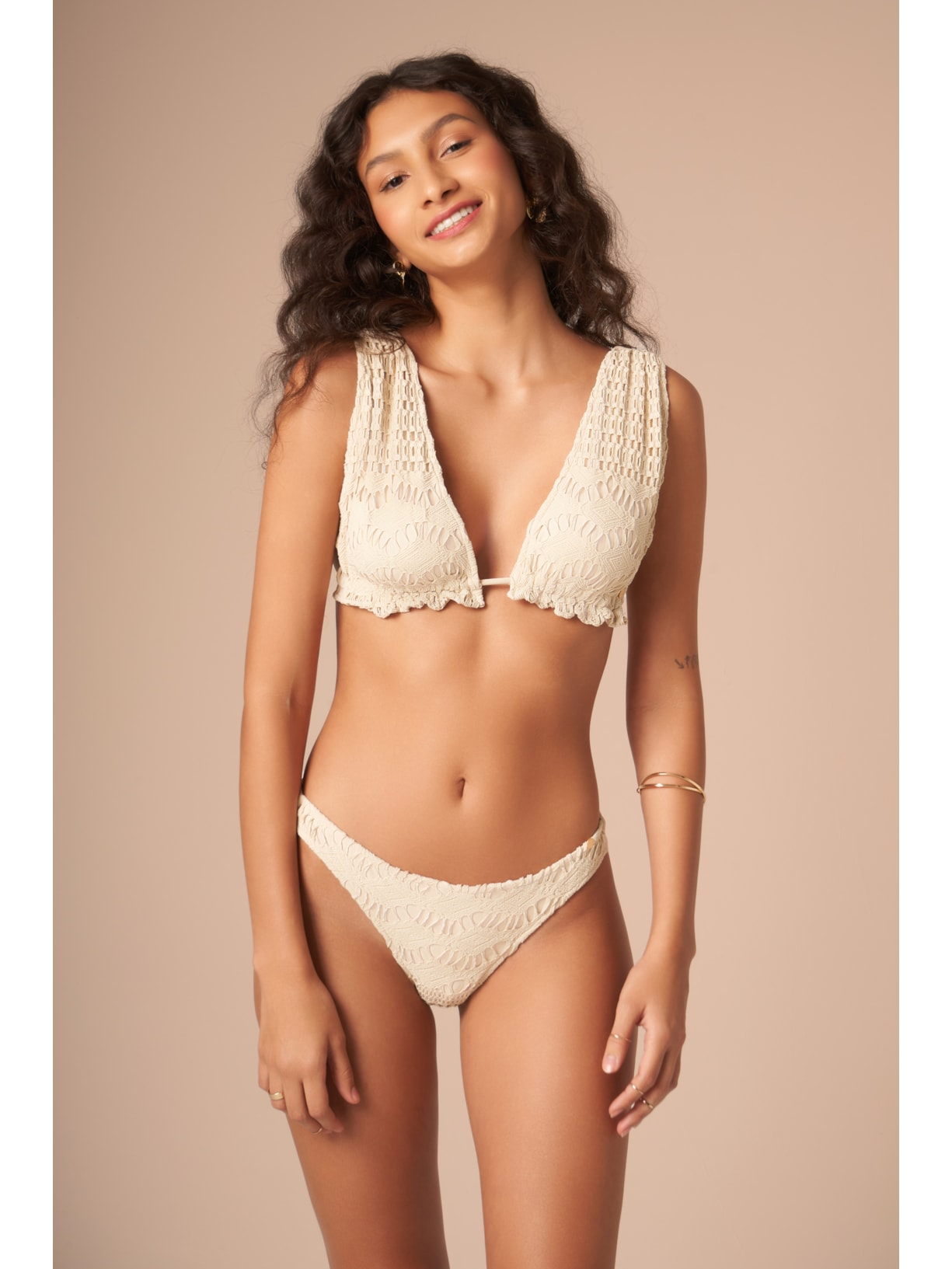 top biquíni Halter Magnólia Areia Suntime