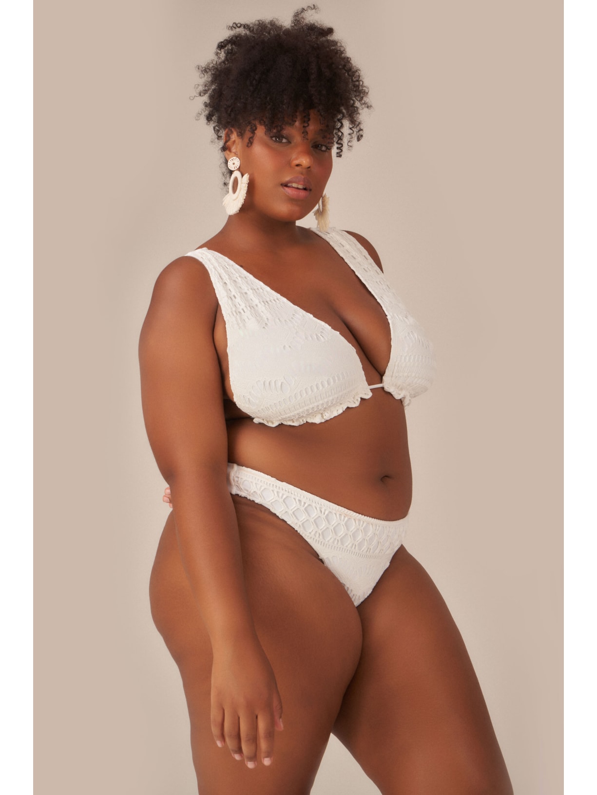 top biquíni Halter Magnólia Off White Suntime