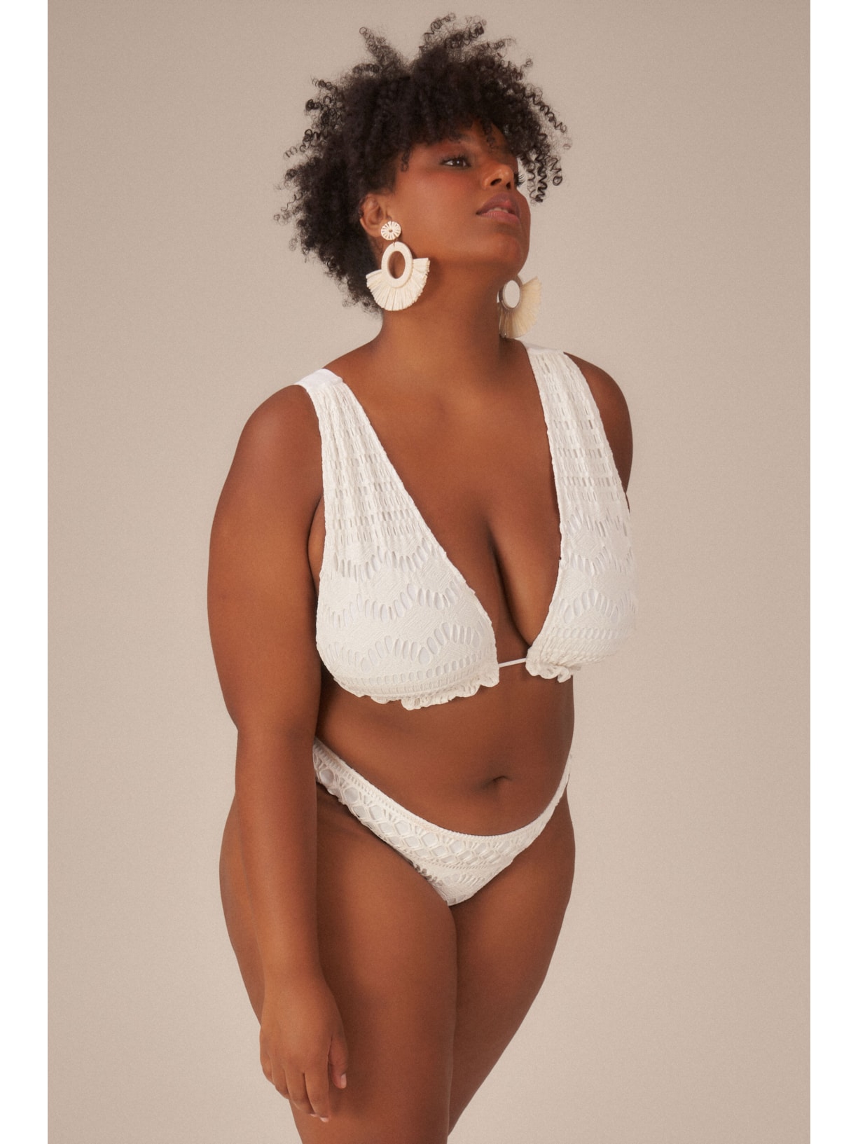 top biquíni Halter Magnólia Off White Suntime