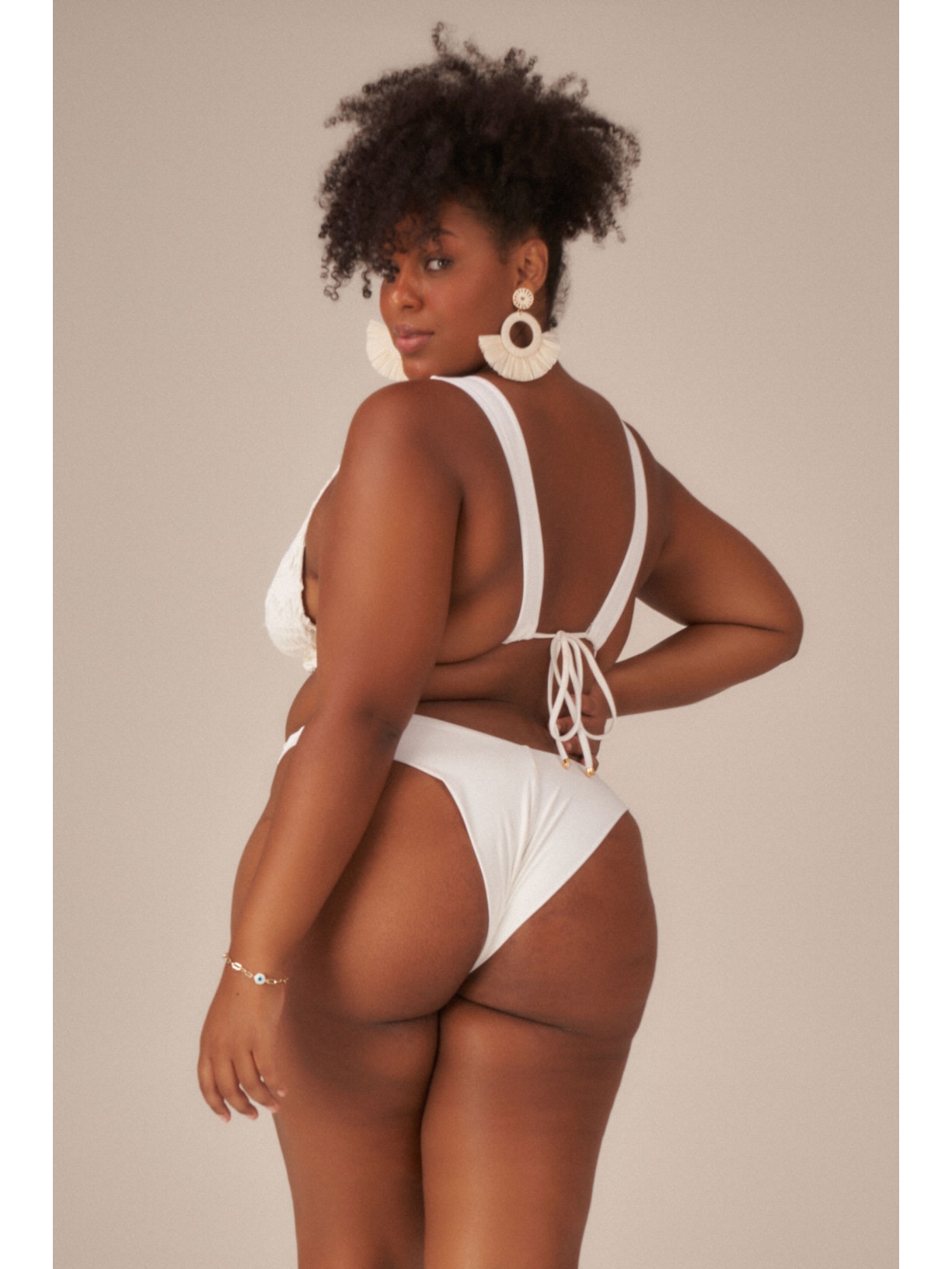 top biquíni Halter Magnólia Off White Suntime