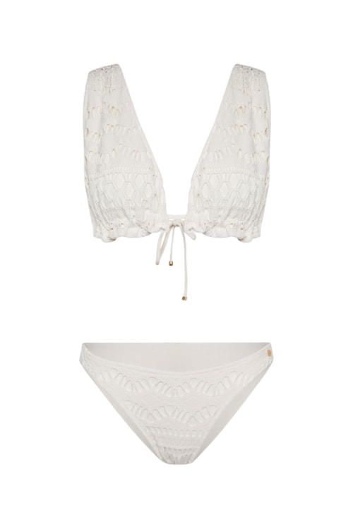 top biquíni Halter Magnólia Off White