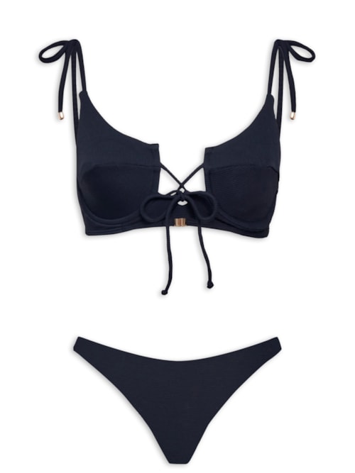 top biquíni Korina Luz da Manhã Preto