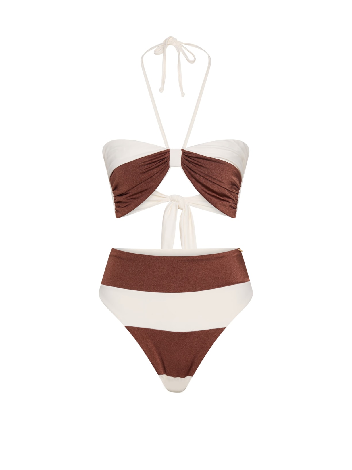 top biquíni Strapless Marinière - Cappuccino