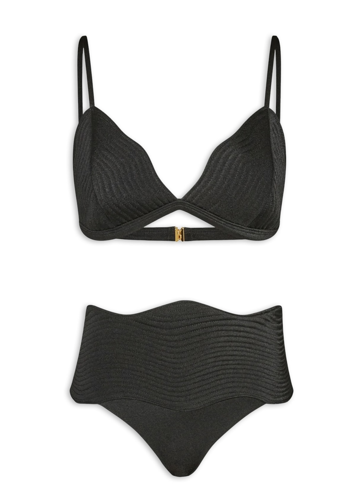 top biquíni triângulo maat preto