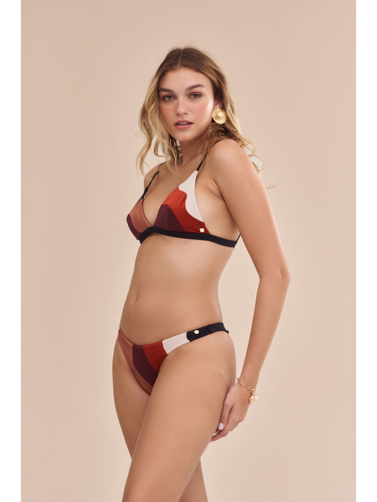 top biquíni Triângulo Waves Preto Suntime